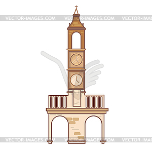 Beautiful outline linear chapel logo line art. - vector image