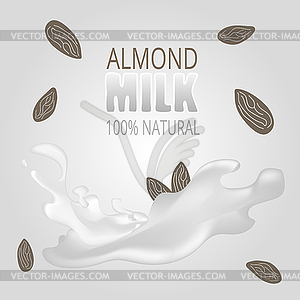 With almond milk. Lactose free concept - vector clipart / vector image