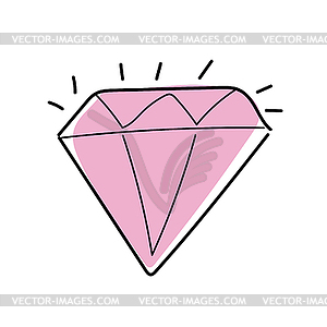 Блестящий красочный алмаз каракули рисунок - клипарт в векторе / векторное изображение