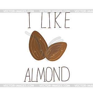 I like almond. icon. design for product packing - vector clipart / vector image