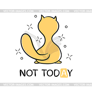  cat turned his back on and says not today - stock vector clipart