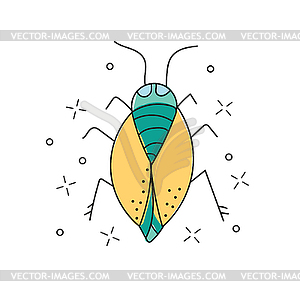 Beetle doodle icon Insect beetle sketch for print - vector image