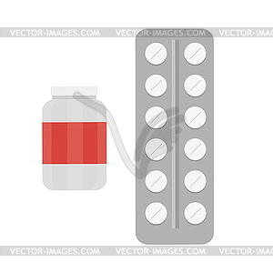 Medical pills - medicine icon and drug - - vector image