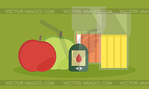 Diabetes monitor, Cholesterol diet and healthy - vector clipart
