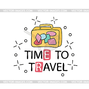 Typography poster. time to travel. Inspirational - vector clipart