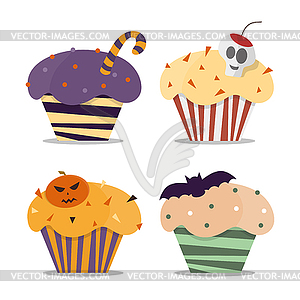 Cupcake happy halloween scary sweets. cupcakes - vector EPS clipart