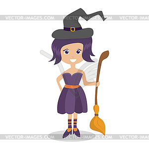 Halloween Witch - Funny character element of set fo - vector clip art