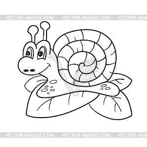 Snail line art, Page for coloring book, - vector clipart