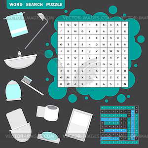 Colorless crossword, education game for children - vector image