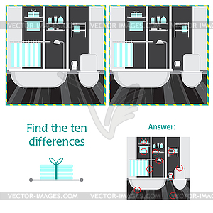 Cartoon of Finding Differences Between Pictures - vector clipart