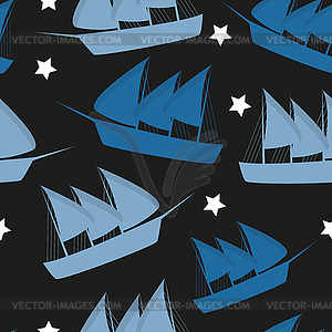 Columbus Day pattern repeat seamless in blue color - vector image