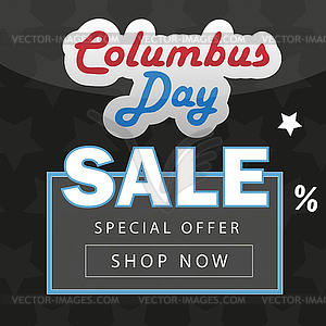 Columbus Day sale promotion, advertising, poster, - vector clip art