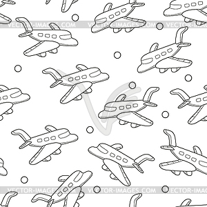 Airplane seamless pattern . white background in - vector image