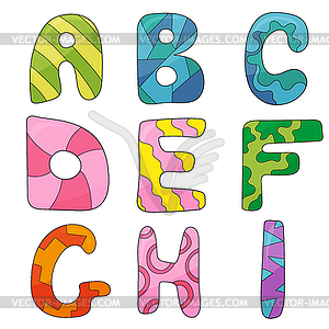 Cartoon set of ocartoon style, alphabet letters - vector image