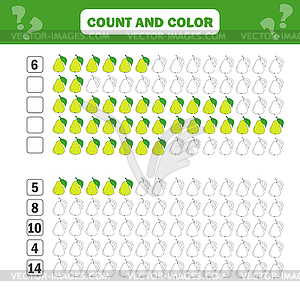 Математическая образовательная игра для детей. подсчет - рисунок в векторном формате