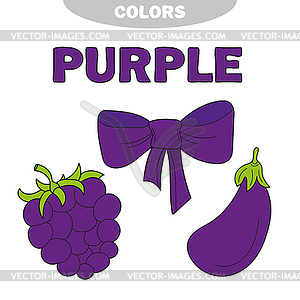 Color purple group - learn color - vector clip art