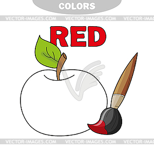 Apple fruit. Learn red color - vector image