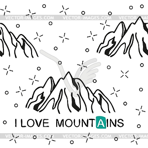 Mountain seamless pattern. Landscape pattern - vector clipart