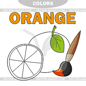 Cartoon orange coloring book. for children - royalty-free vector clipart