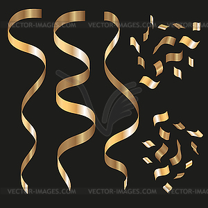 Gold Curling Stream, , - vector clipart
