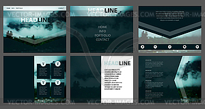 Web template. Corporate website design. Blurred - vector clipart