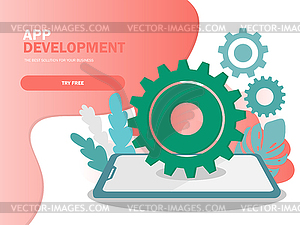 Mobile application development . Smartphone - royalty-free vector clipart