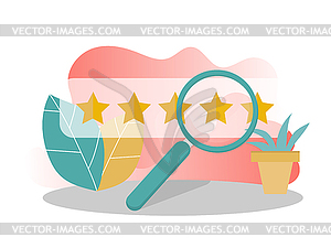 Customer review, Usability Evaluation, Feedback, - vector image