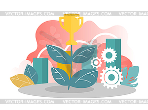 Concept of business success, leadership, awards, - vector EPS clipart