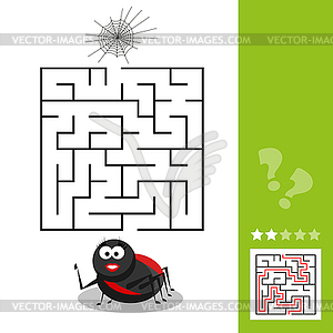 Cartoon Education Maze or Labyrinth Activity Game - vector clip art