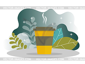 Business Coffee Break Landing Page. Lunch Time - royalty-free vector clipart