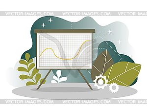 Digital Marketing Analysis Report Chart Landing - vector clip art