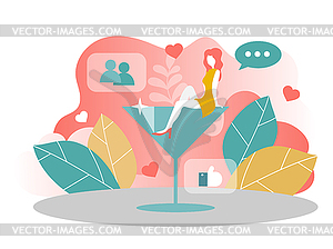 Landing page template. Home page for dating web site - royalty-free vector clipart