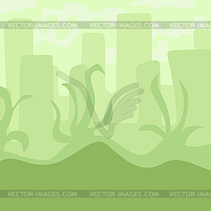 Cartoon landscape for game design, nature background - royalty-free vector image