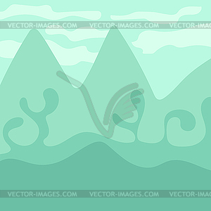 Cartoon landscape for game design, nature background - vector clip art