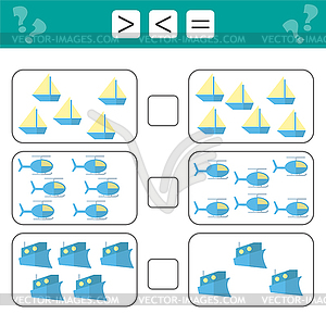 Counting Game for Preschool Children. Educational - vector clipart