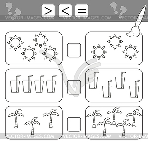 Counting Game for Preschool Children. Educational - vector image