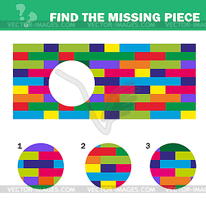 Visual logic puzzle. Find missing piece - Puzzle - vector clipart