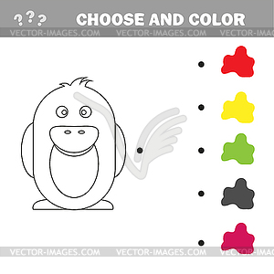 Пингвин - страница рисования, игра для детей и малышей - изображение векторного клипарта