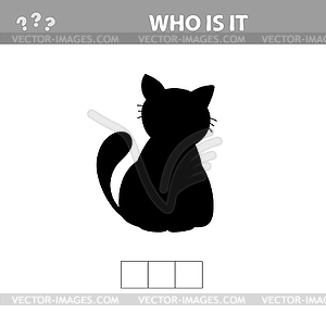 Who is it - shadow image. Educational games for - vector image