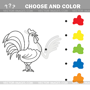 Coloring page outline of cartoon cock. , coloring - vector image