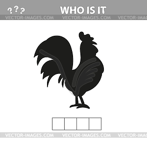 Who is it - shadow image. Educational games for - vector clip art