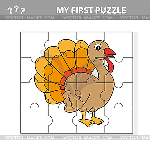 Cartoon Educational Jigsaw Puzzle Activity Game - vector clipart