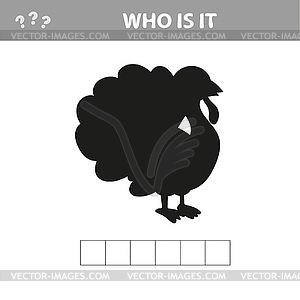 Who is it - shadow image. Educational games for - vector image