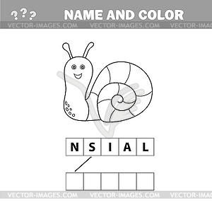 Coloring page outline of cartoon snail. , coloring - vector image