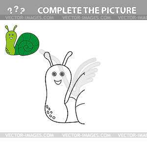 Coloring page outline of cartoon snail. , coloring - vector image