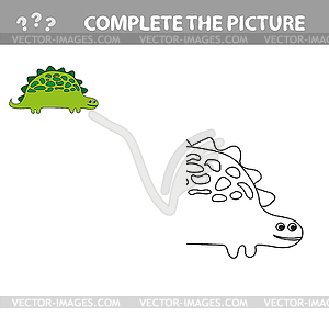 Cartoon dinosaur - Coloring book - vector image