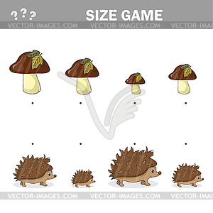 Autumn matching game for children, connect hedgehog - vector clipart