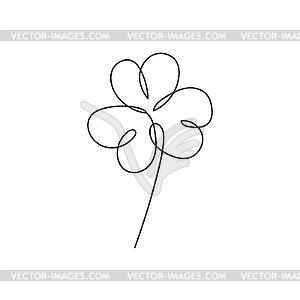 Irish symbol of St Patrick Day. Continuous line - vector clip art
