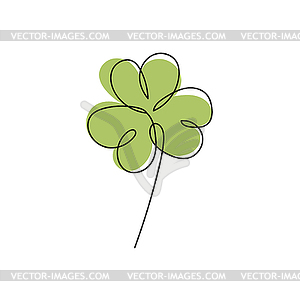 Irish symbol of St Patrick Day. Continuous line - vector image