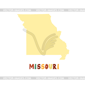 USA collection. Map of Missouri - yellow silhouette - vector image